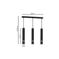Milagro - Lampa wisząca JOKER BLACK/CHROME 3xGU10