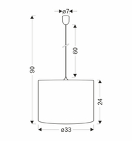 Arabesca lampa wisząca czarny 33x33x24 1x60W E27 abażur brązowy