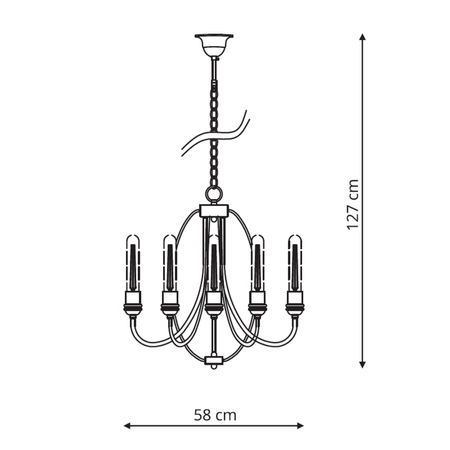 Lampa wisząca Canaria czarna 5xE27