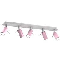 Milagro - Lampa sufitowa PRESTON PINK/WHITE 5x mini GU10