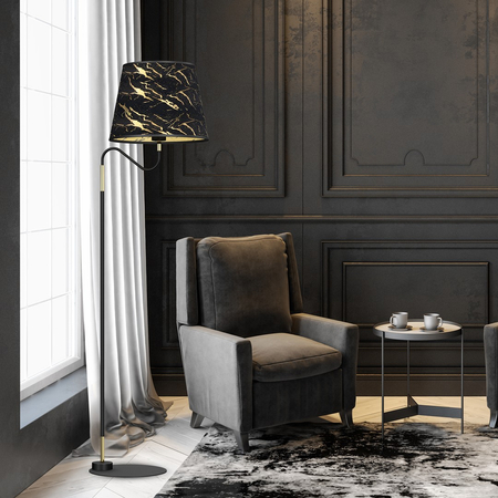 Milagro - Lampa stojąca HERMES Black/Gold 1xE27