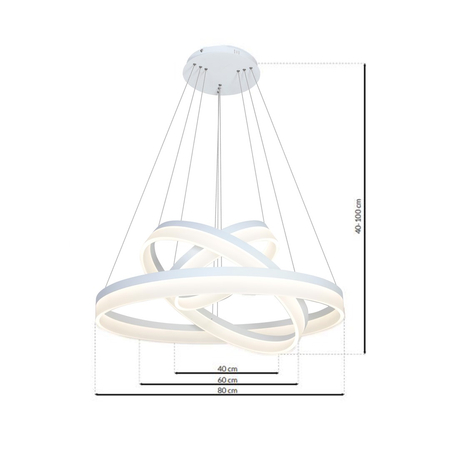 Milagro - LAMPA WISZĄCA RING 4080 114W LED + PILOT