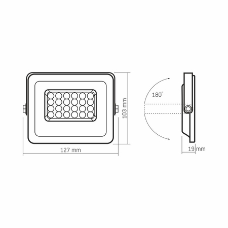 Naświetlacz LED biały halogen 5000K 1800lm 20W