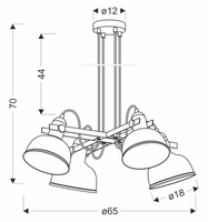 Candellux - Reno Lampa Wisząca Czarny 4X40W E27 Klosz Czarny