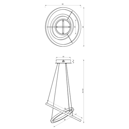 Milagro - Lampa wisząca GALAXIA BLACK 46W LED