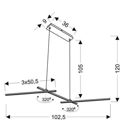 THASOS LAMPA WISZĄCA 103X23 23W LED CHROMOWY 4000K APETI