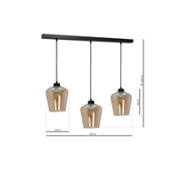 Milagro - Lampa wisząca SANTIAGO AMBER 3xE27