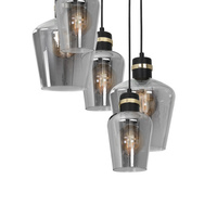 Milagro - Lampa wisząca RICHMOND BLACK / GOLD 5xE27  Koło