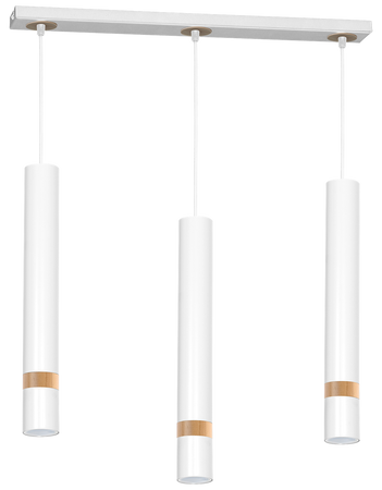 Milagro - Lampa wisząca JOKER WHITE/WOOD 3xGU10