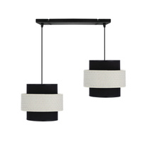 Candellux - Benta Lampa Wisząca Czarny 2X40W E27 Abażur Czarny+Kremowy