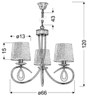 ARNIKA LAMPA WISZĄCA 3X40W E14 CHROM / BIAŁY