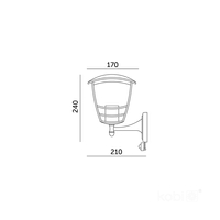 Kinkiet ogrodowy TEVIO KG 1xE27 LX IP54 czarny LED2B