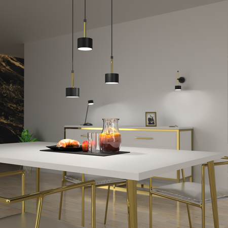 Milagro - Lampa wisząca ARENA BLACK/GOLD 3xGX53
