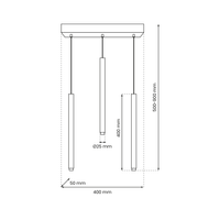 Milagro - Lampa wisząca MONZA BRASS 3xG9 max 8W LED