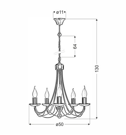 Candellux - Muza Lampa Wisząca 5X40W E14 Patyna