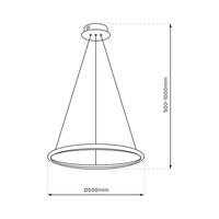 Milagro - Lampa wisząca ROTONDA BLACK 27W LED