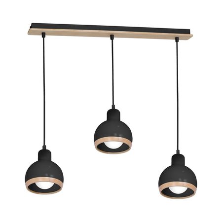 Milagro - Lampa wisząca OVAL BLACK 3xE27