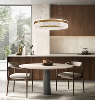 FROZI lampa wisząca złoty 32W 3000K LED kryształki bezbarwne