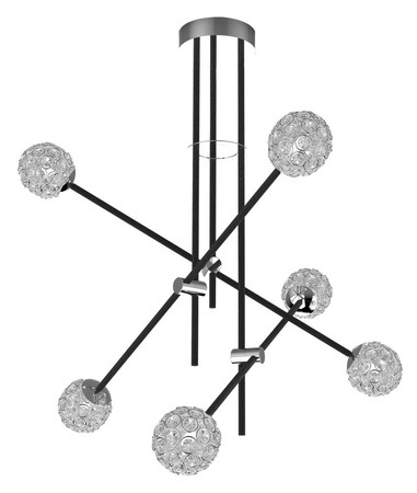 Candellux - Paksos Lampa Wisząca 6Xmax 5W G9 Led Czarny Apeti