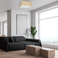 Milagro - Lampa sufitowa MARSHALL WHITE / RATTAN 3xE27