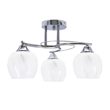 Candellux - Prego Lampa Sufitowa Chromowy 3X40W E27 Klosz Bezbarwny