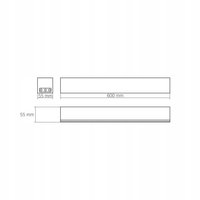 LAMPA LED LINIOWA 24 W 5000K 60 CM 2400 LUMENÓW NATYNKOWA PODWIESZANA IP20