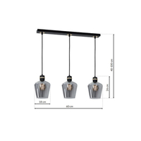Milagro - Lampa wisząca RICHMOND BLACK / GOLD 3xE27  Listwa