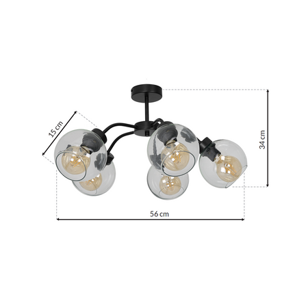 Milagro - Lampa sufitowa SOFIA CLEAR 5xE27