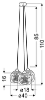 TRIO 1 LAMPA WISZĄCA 3X60W E27 CHROM