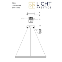 Lampa wisząca Ring 66 cm czarna LED CCT