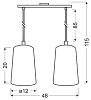 VISTA LAMPA WISZĄCA 2X60W E27 BIAŁY