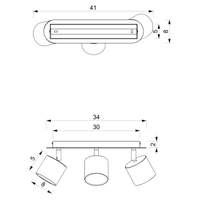 Lampa sufitowa Dixie 3xGX53 Biały
