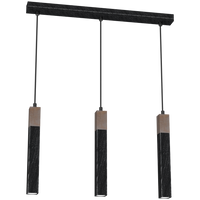 Milagro - Lampa wisząca SOLO SAWN BLACK / PATINATED WOOD 3x mini GU10