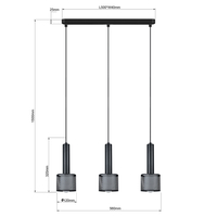 Lampa wisząca Amo czarna 3xE27