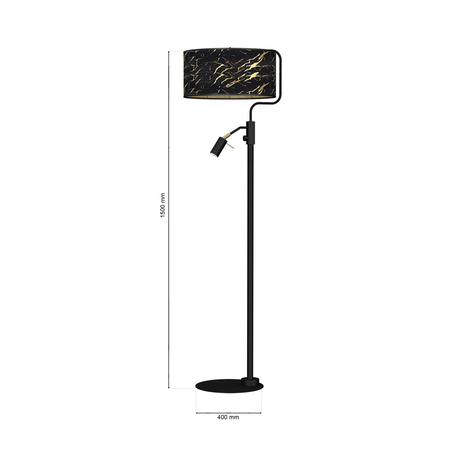 Milagro - Lampa podłogowa SENSO Black/Gold 1xE27 + 1x mini GU10