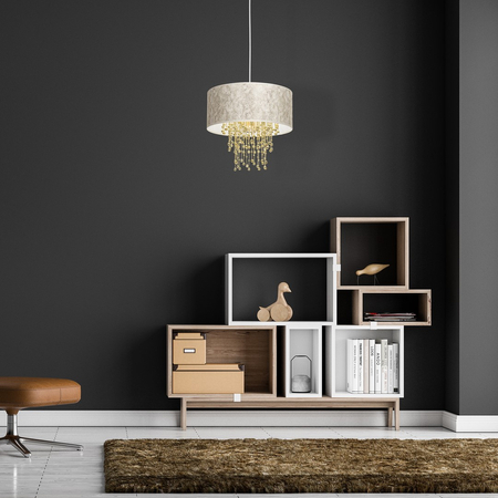 Milagro - Lampa wisząca ALMERIA WHITE/GOLD 1xE27
