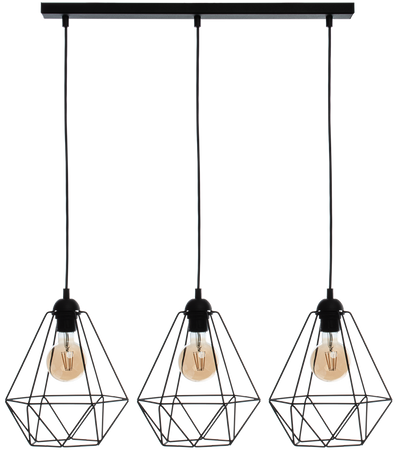 Milagro - Lampa wisząca BASKET BLACK 3xE27