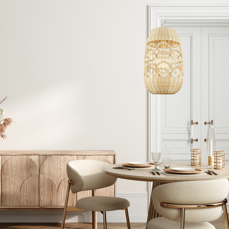Milagro - Lampa wisząca ARONA NATURAL 1xE14 fi 400