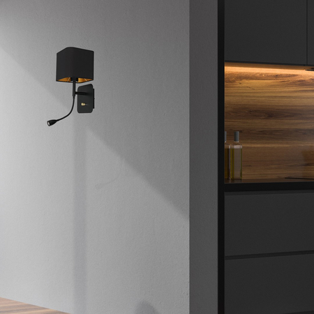Milagro - Kinkiet NAPOLI BLACK/GOLD 1xE27 + 1W LED