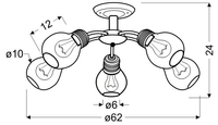 GLIVA LAMPA WISZĄCA 5X60W E27 PATYNA  (BEZ ŻARÓWEK)