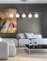 Oden lampa wisząca chromowy 5x40w g9 klosz biały