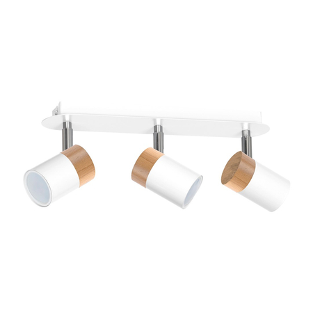 Milagro - Lampa sufitowa JOKER WHITE/WOOD 3xGU10