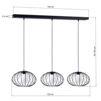 Milagro - Lampa Wisząca KRONOS BLACK 3xE14
