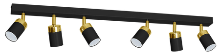 Milagro - Lampa sufitowa JOKER BLACK/GOLD 6xGU10