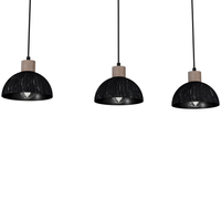Milagro - Lampa wisząca ERIK Sawn black/Patinated wood 3XE27