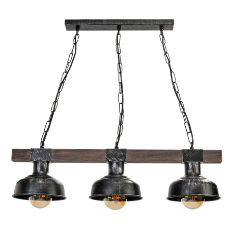 Milagro - Lampa wisząca FARO BLACK/WOOD 3xE27