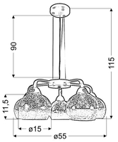 CROMINA LAMPA WISZĄCA 5X60W E27 CHROM