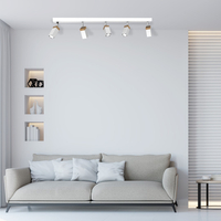 Milagro - Lampa sufitowa SOLO SAWN WHITE / PATINATED WOOD 5x mini GU10