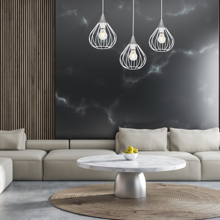 Milagro - Lampa wisząca KANE WHITE 3xE27