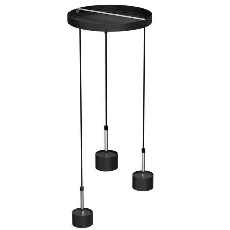Milagro - Lampa wisząca ARENA BLACK/SILVER 3xGX53